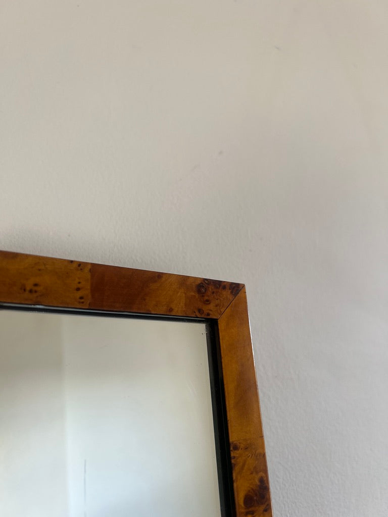 BURL WALNUT FRAMED SMALL MIRROR