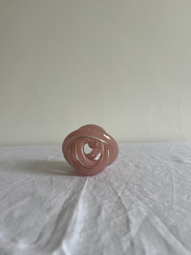 Vintage miniature pink glass knot