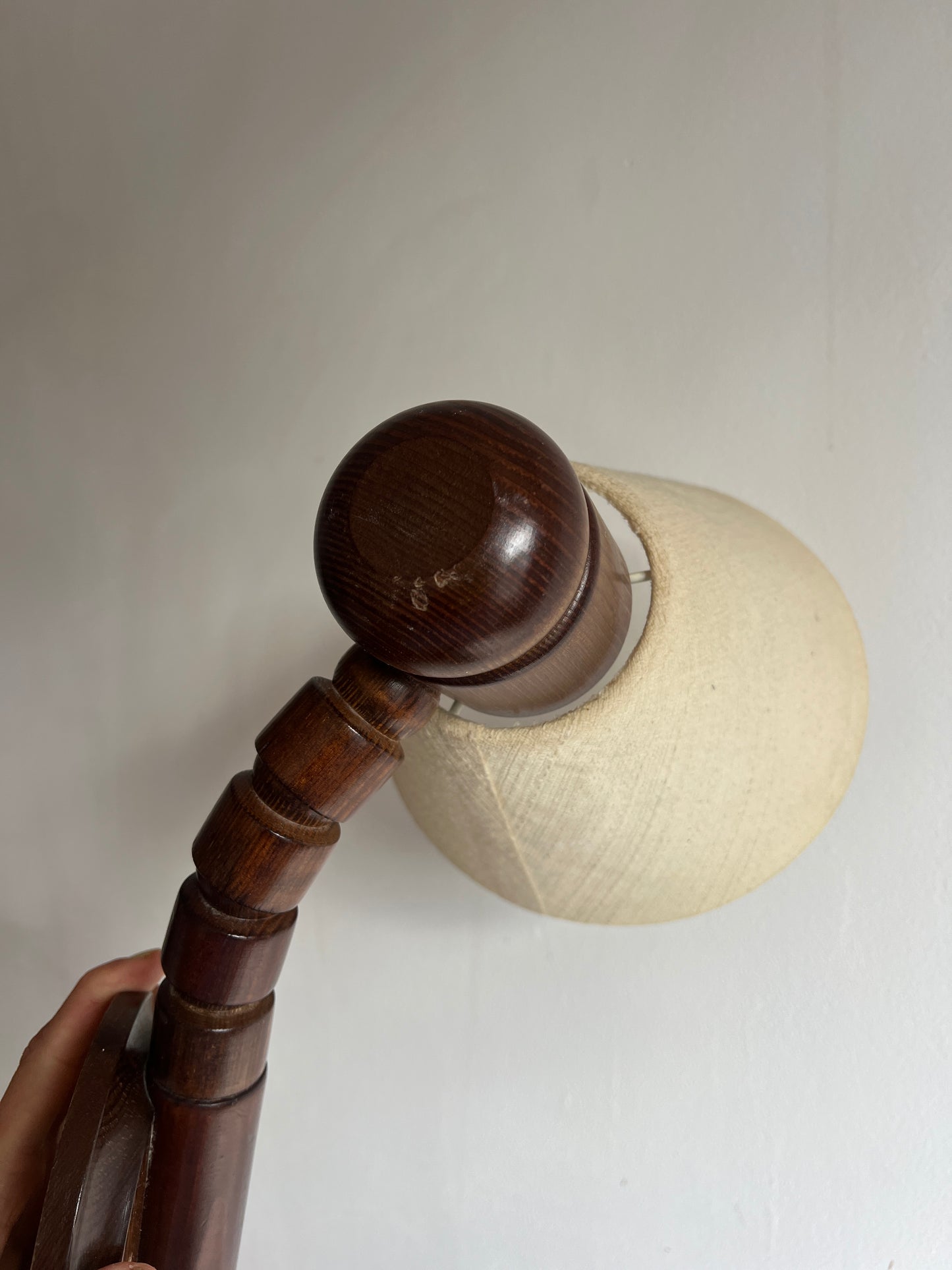 PAIR OF 70S DARK WOOD SWEDISH WALL LIGHTS