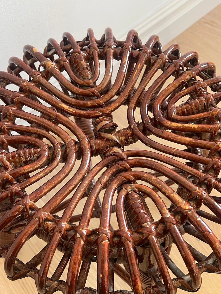 ALBINI STYLE RATTAN DARK STOOL