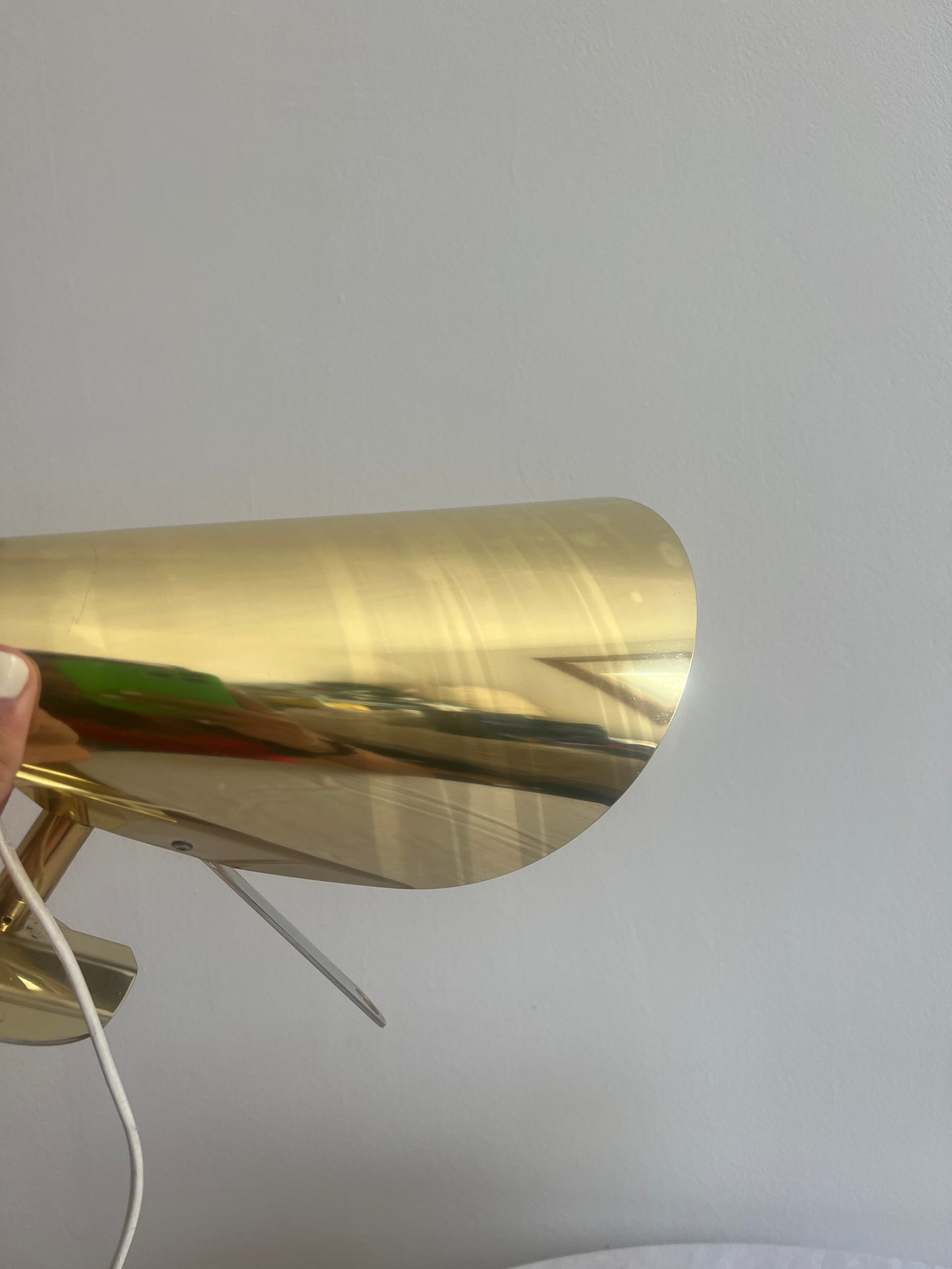 PAIR OF VINTAGE IKEA BRASS CONE WALL LIGHTS
