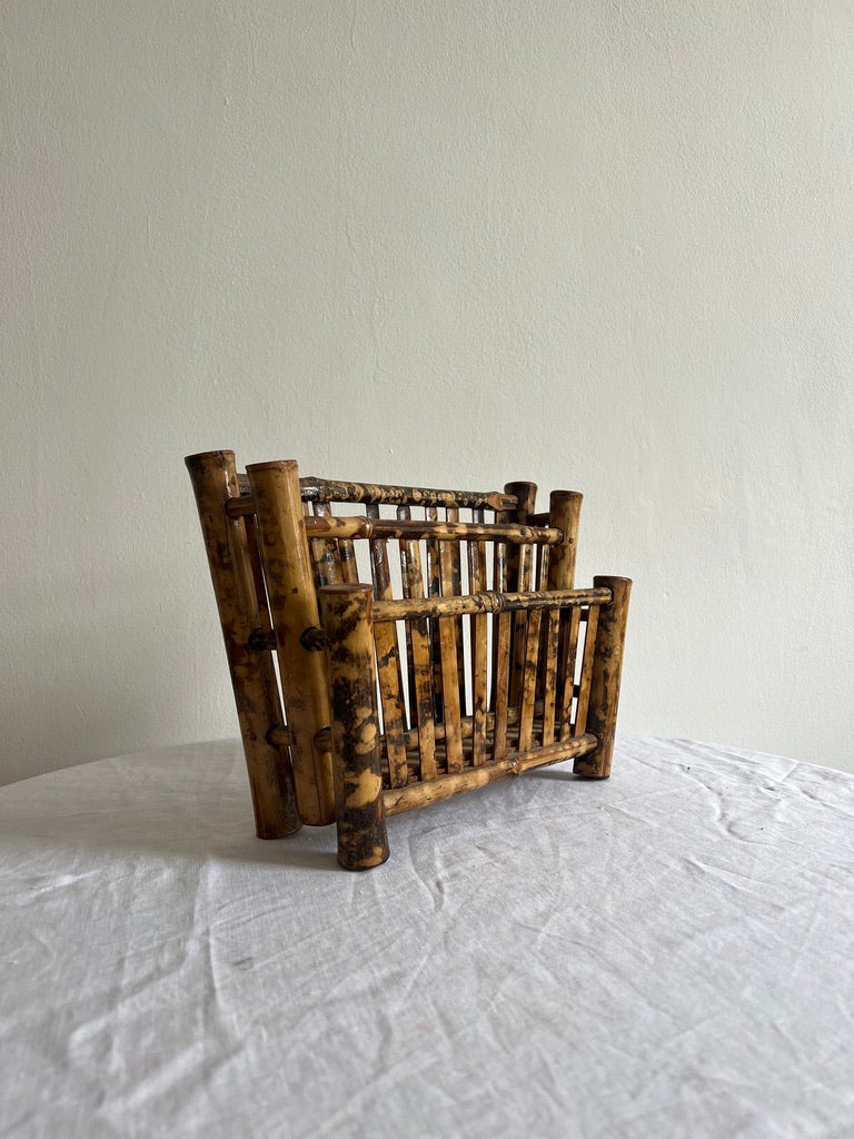 Vintage faux bamboo tiered letter holder