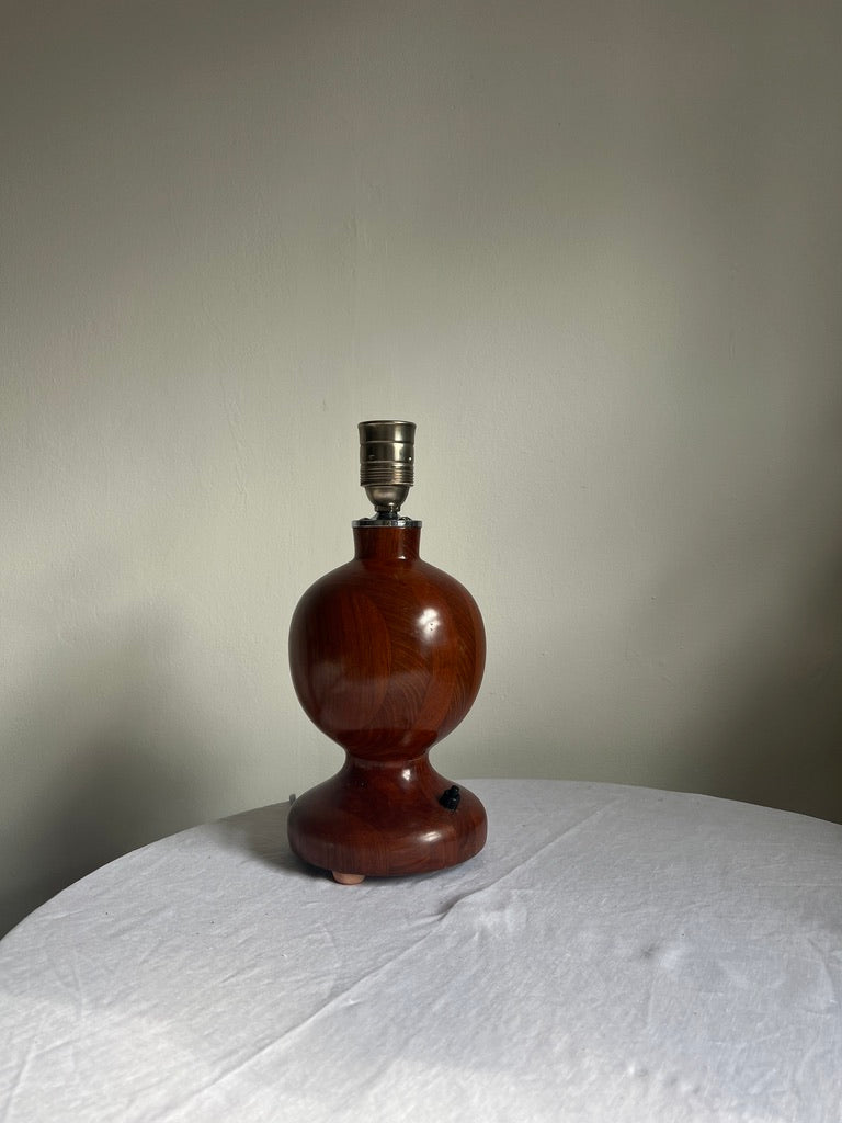 Art Deco style striped wooden ball table lamp