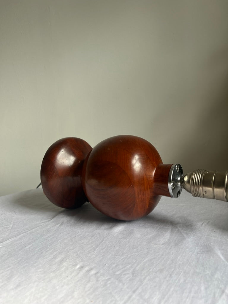 Art Deco style striped wooden ball table lamp