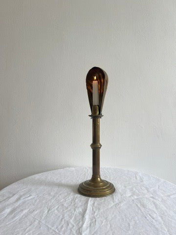 TALL BRASS CLAM CANDLE HOLDER