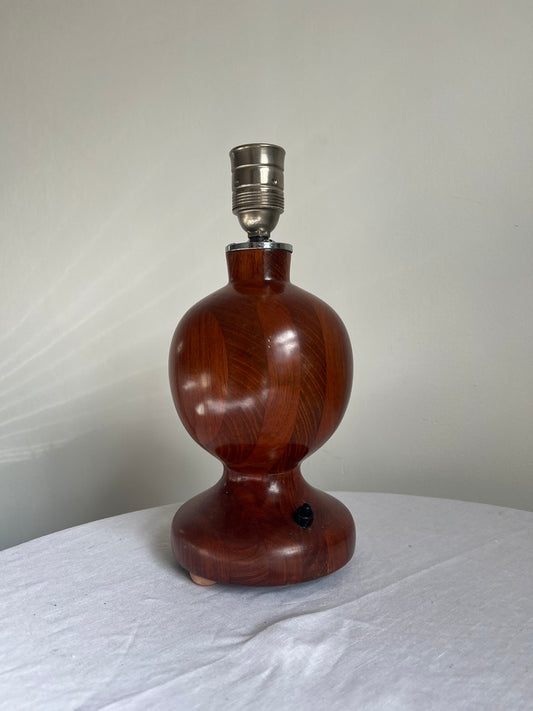 Art Deco style striped wooden ball table lamp