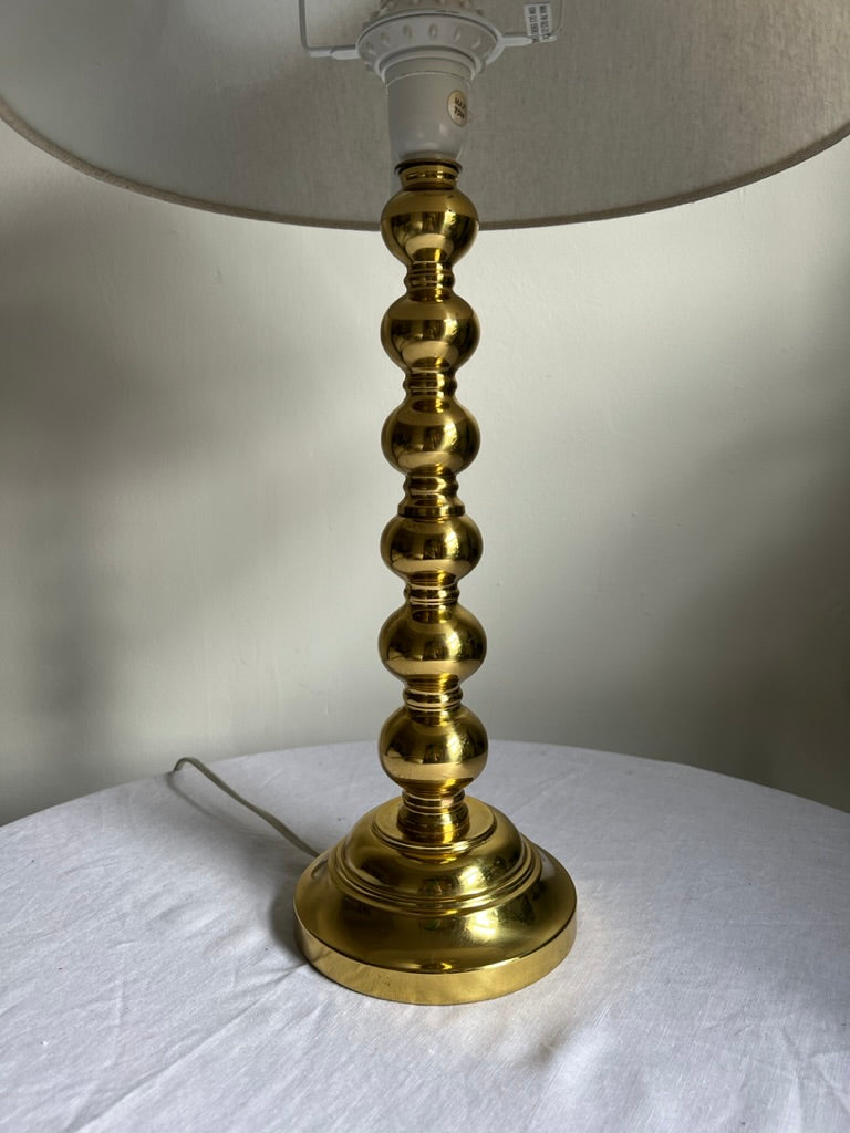 Mid Century brass bobbin table lamp
