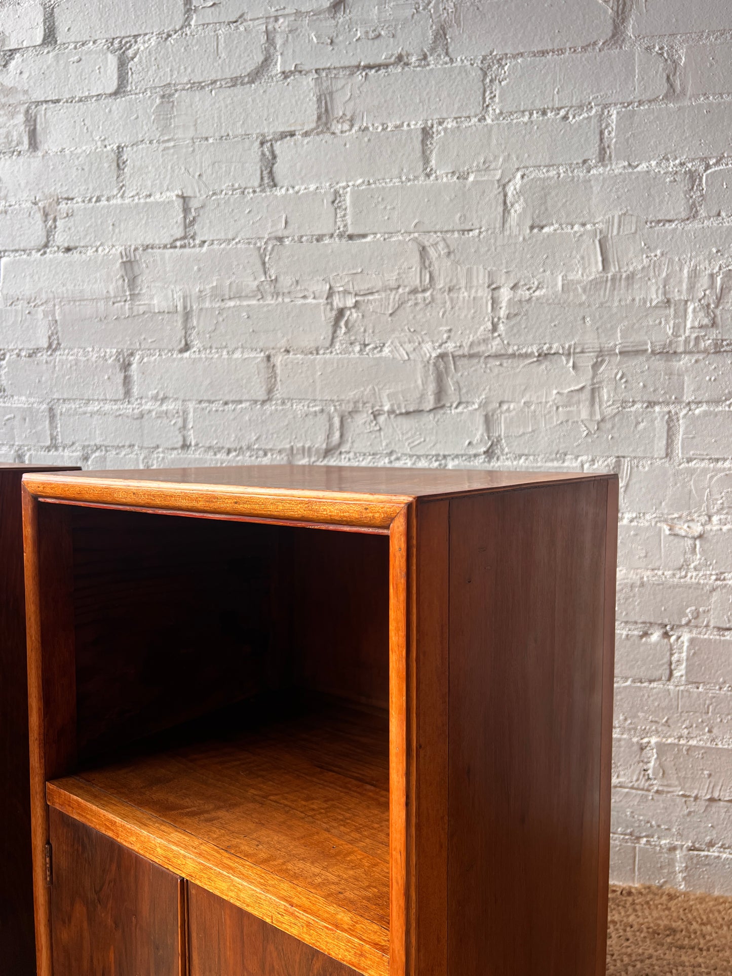 PAIR OF HERBERT E GIBBS WALNUT BEDSIDE TABLES