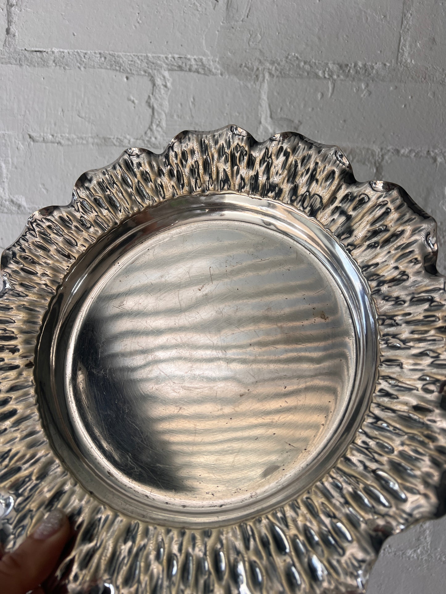 FLOWER SILVER STAMPED PLATE