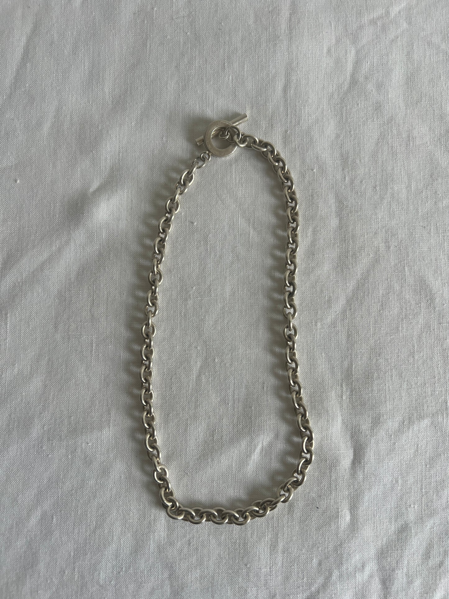 SIMPLE ANCHOR SILVER NECKLACE