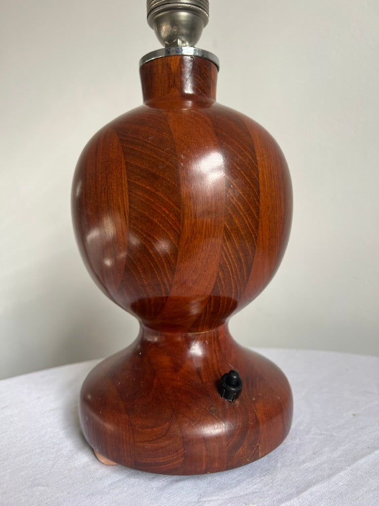 Art Deco style striped wooden ball table lamp