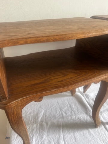 PAIR OF FRENCH OAK BEDSIDE TABLES