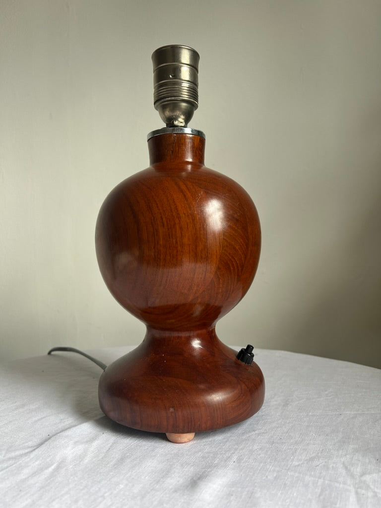Art Deco style striped wooden ball table lamp