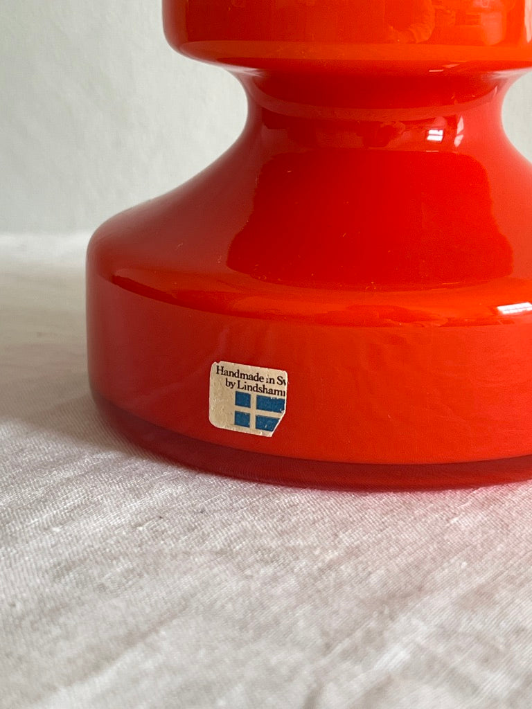 60S RED TABLE LAMP WITH SHADE