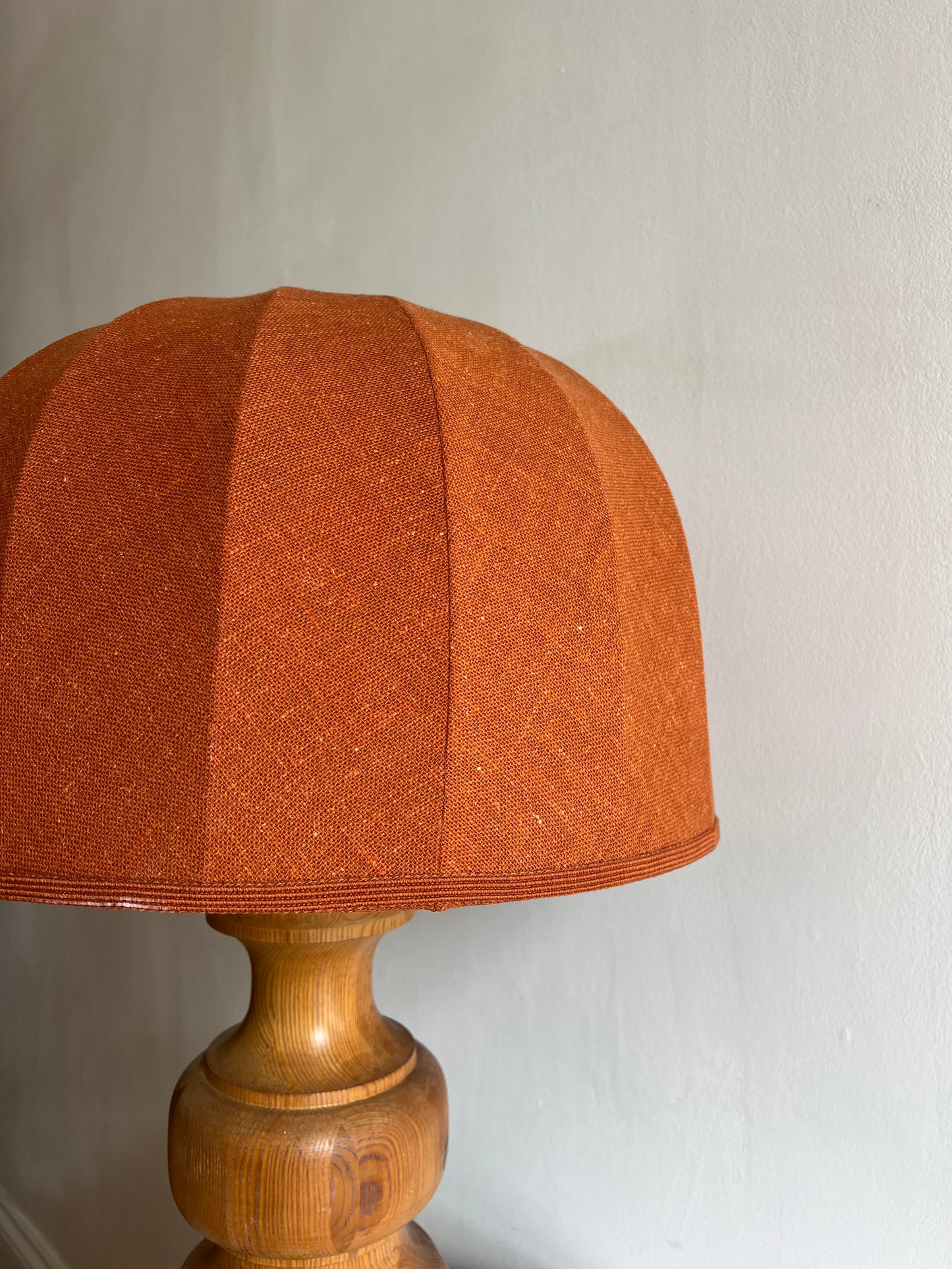 SWEDISH WOODEN TABLE LAMP WITH COCOON SHADE