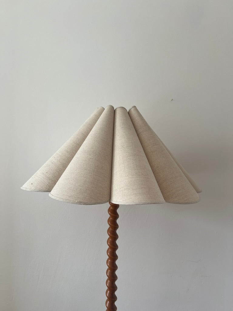 Barley twist floor lamp with scallop shade