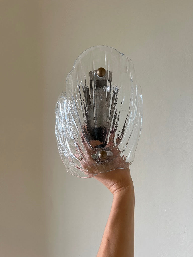 60S PAIR OF GLASS WALL LIGHTS