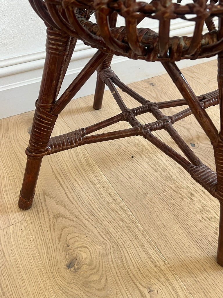 ALBINI STYLE RATTAN DARK STOOL