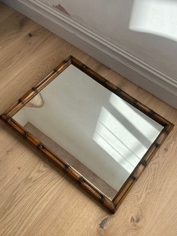FAUX BAMBOO FRAMED WOODEN MIRROR