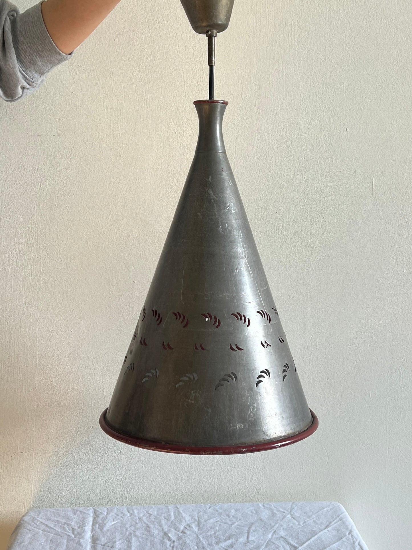 CHROME CONE CEILING LIGHT