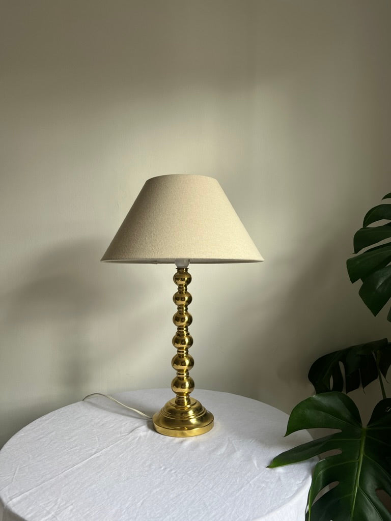Mid Century brass bobbin table lamp