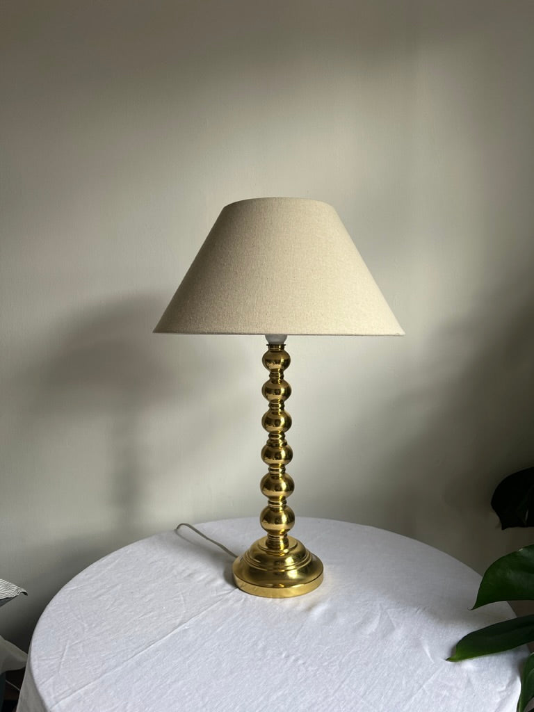 Mid Century brass bobbin table lamp