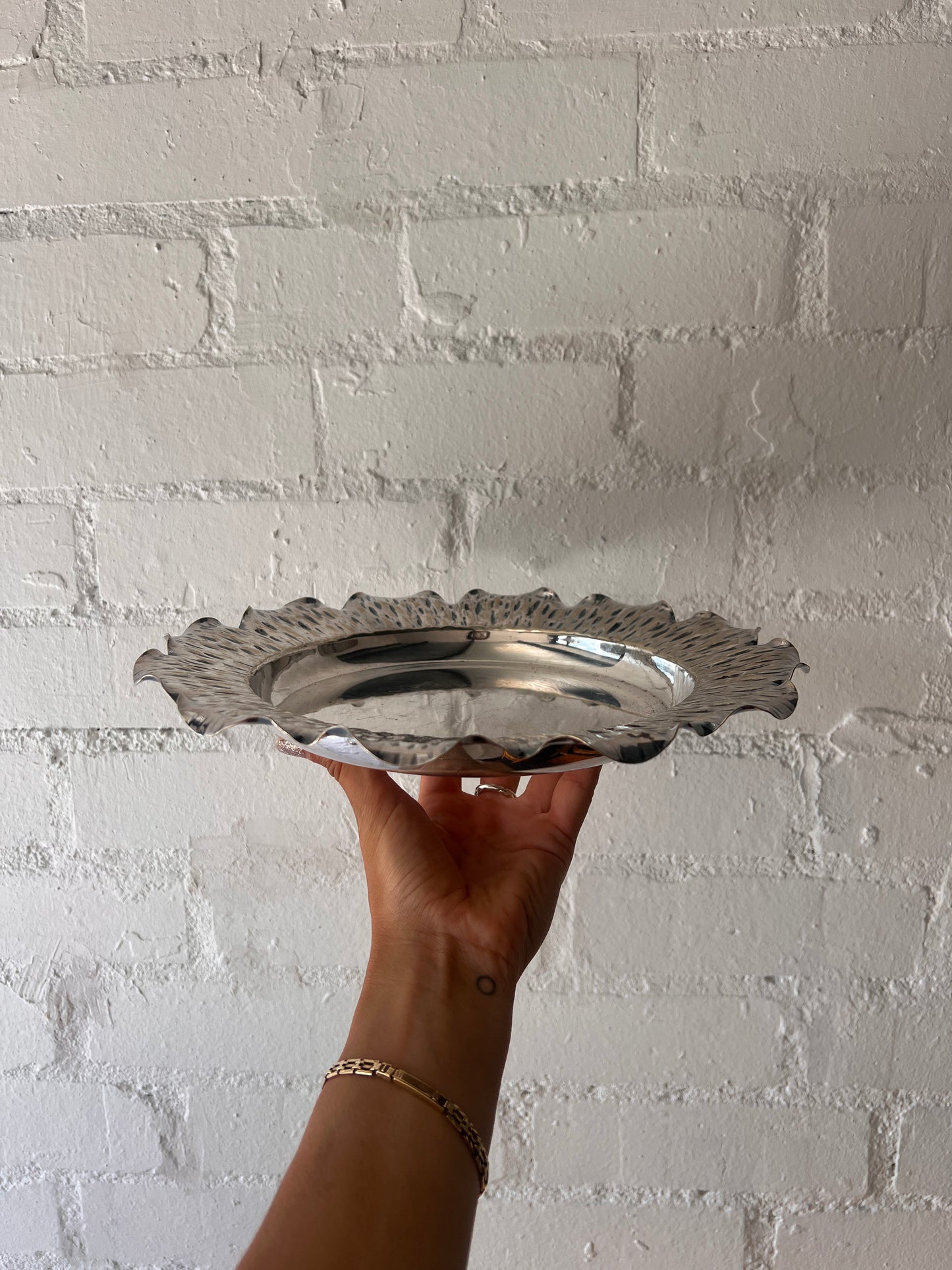 FLOWER SILVER STAMPED PLATE