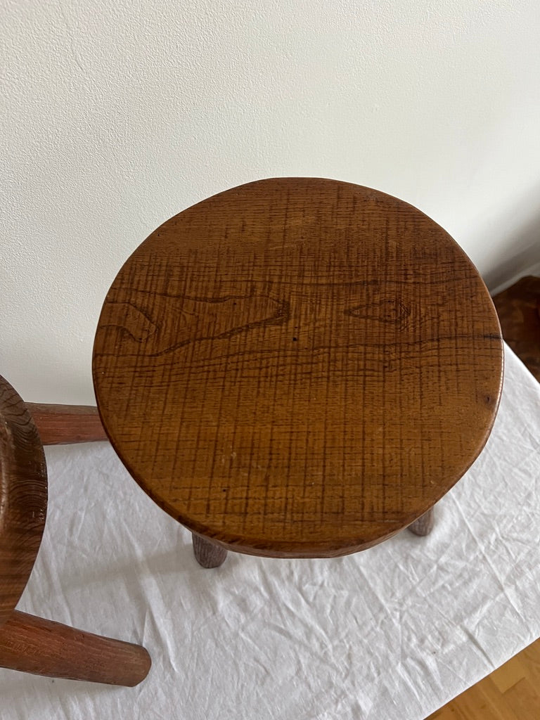 French solid wood milking stools