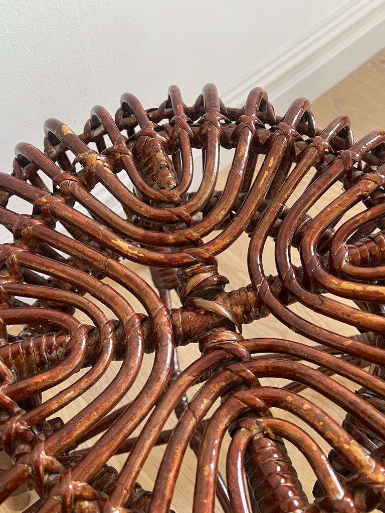 ALBINI STYLE RATTAN DARK STOOL