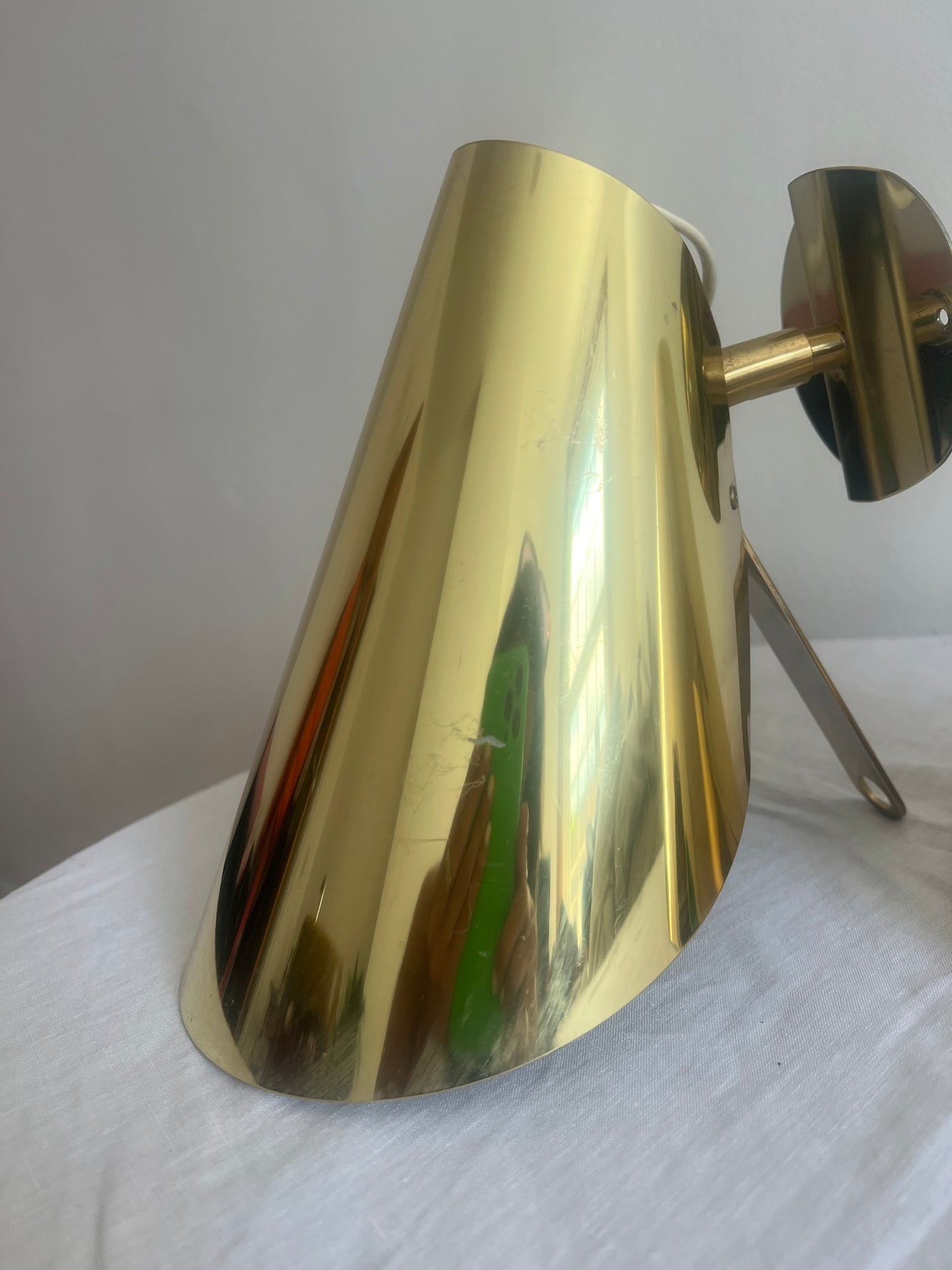 PAIR OF VINTAGE IKEA BRASS CONE WALL LIGHTS