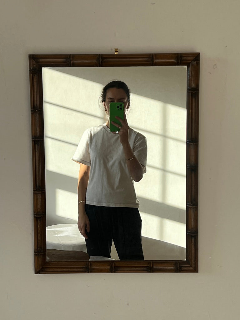 FAUX BAMBOO FRAMED WOODEN MIRROR