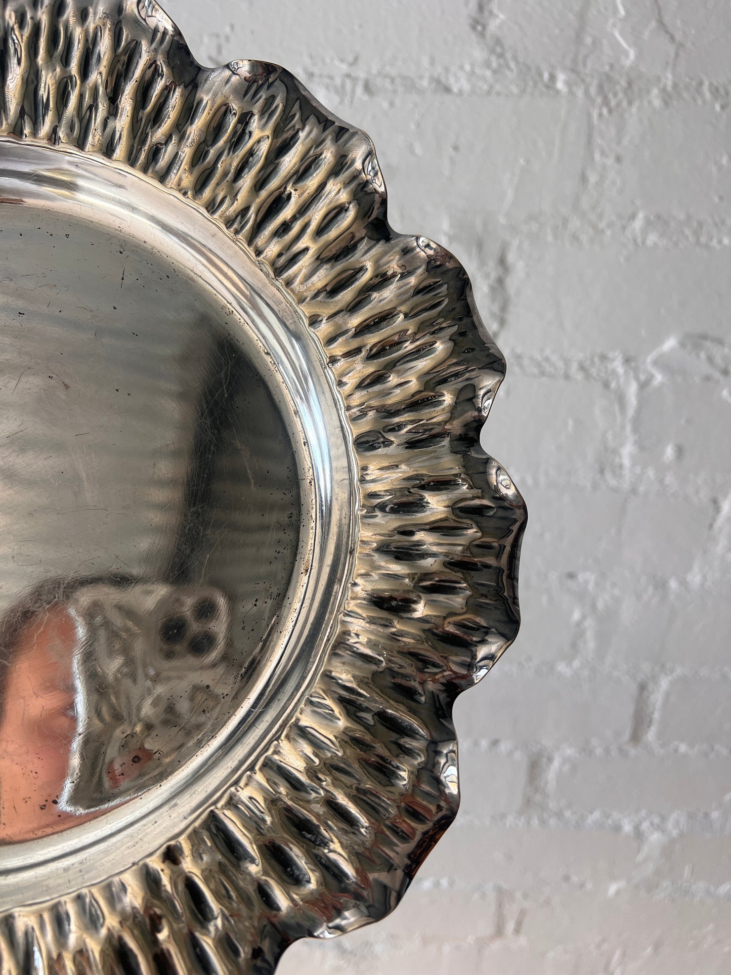 FLOWER SILVER STAMPED PLATE