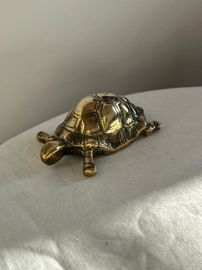 VINTAGE BRASS HOLLOW TURTLE