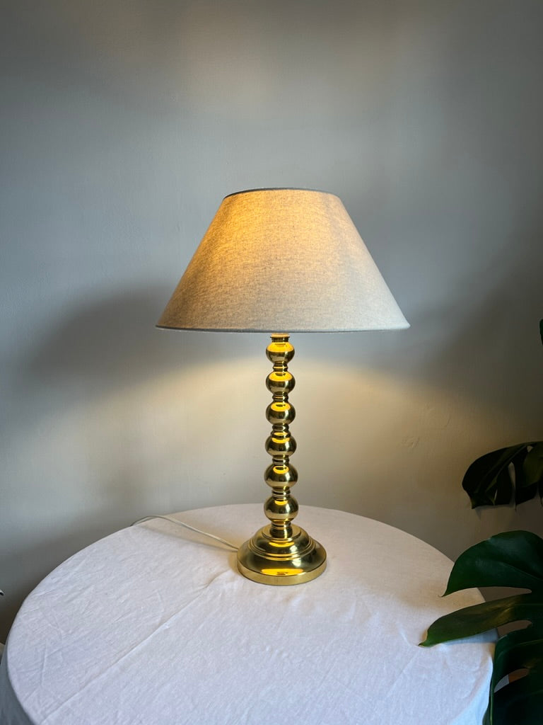 Mid Century brass bobbin table lamp