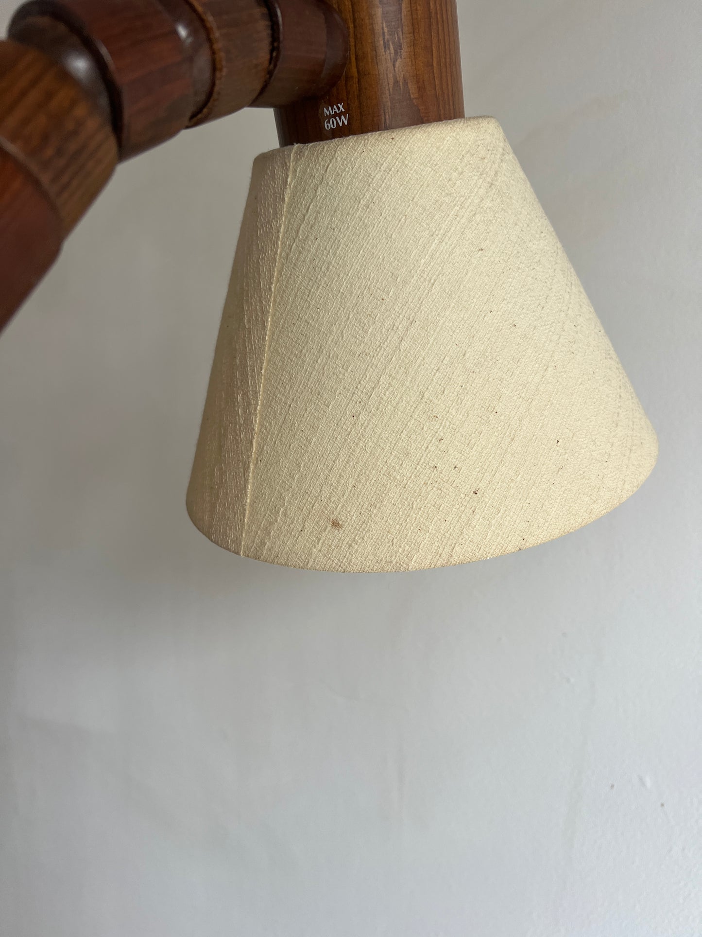 PAIR OF 70S DARK WOOD SWEDISH WALL LIGHTS
