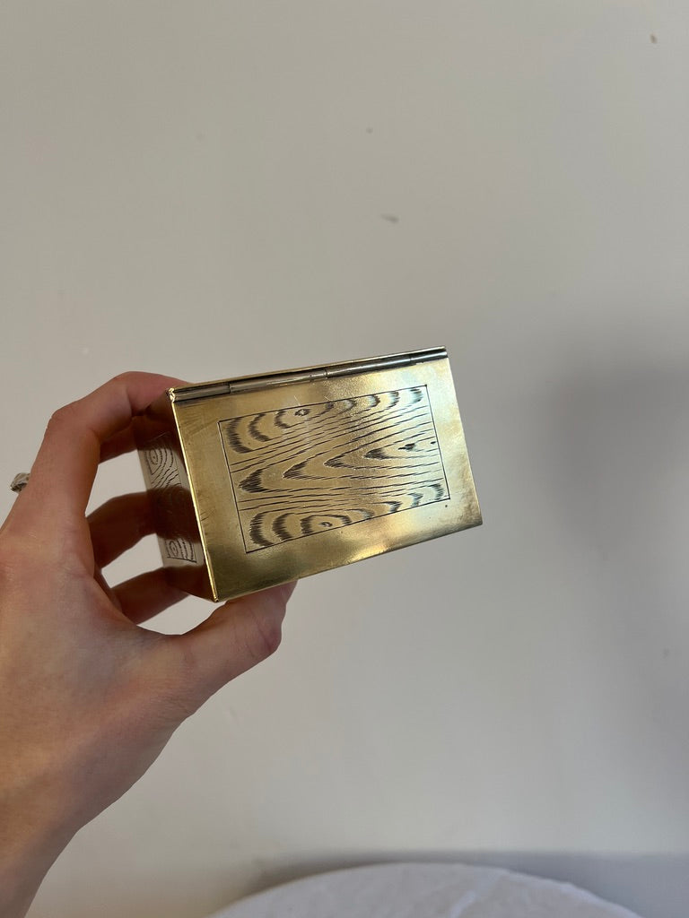 SMALL BRASS ETCHED TRINKET BOX