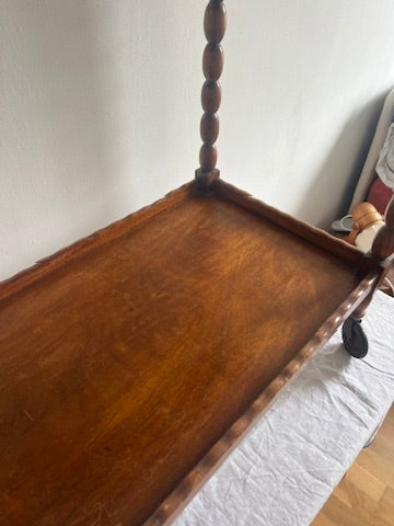 FRENCH BOBBIN BAR TROLLEY WITH WAVY TOP