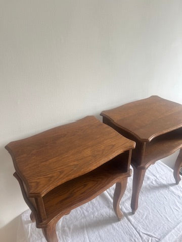PAIR OF FRENCH OAK BEDSIDE TABLES