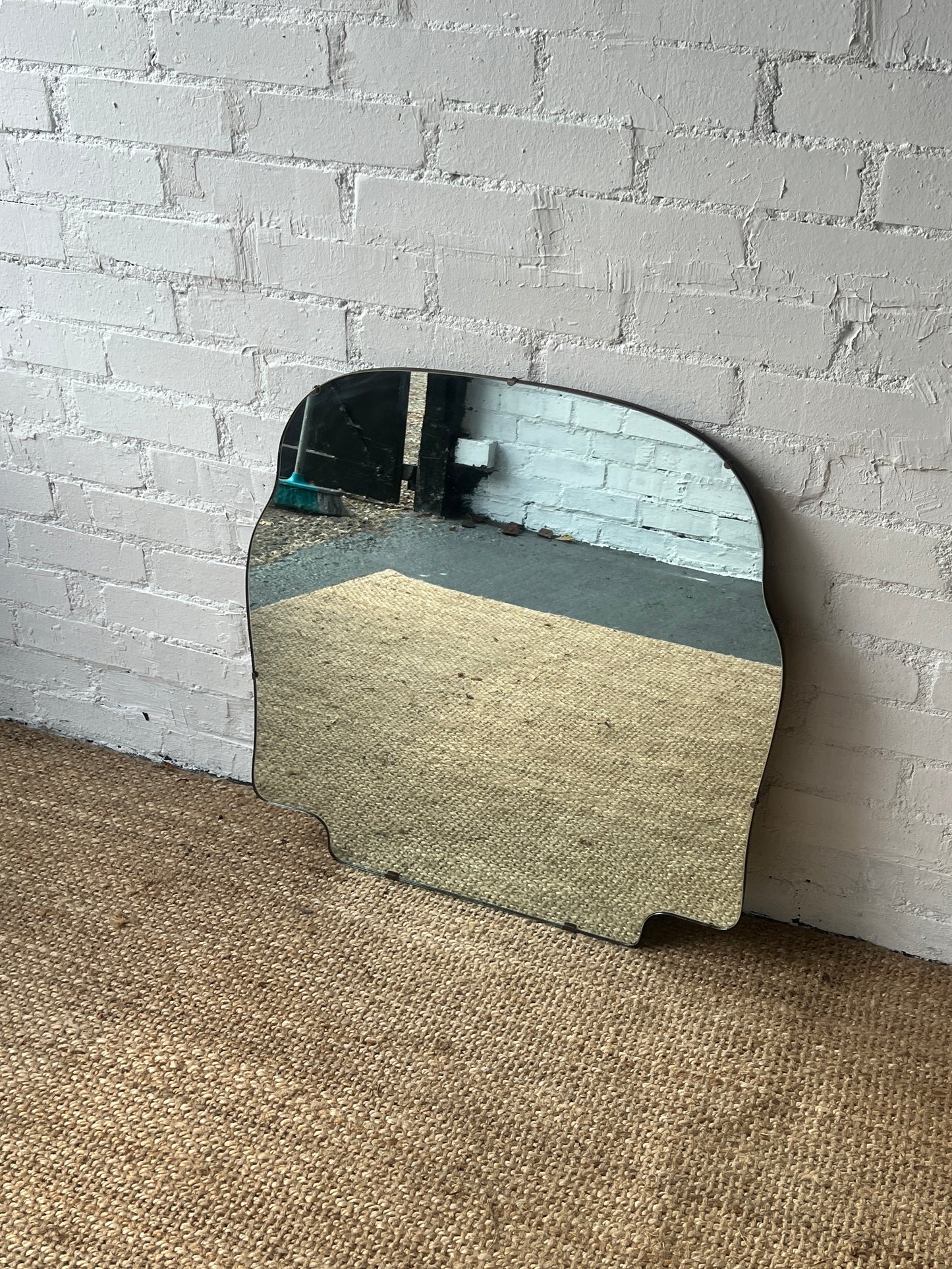 ART DECO WAVY FRAMELESS LARGE MIRROR