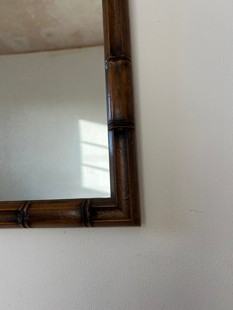 FAUX BAMBOO FRAMED WOODEN MIRROR