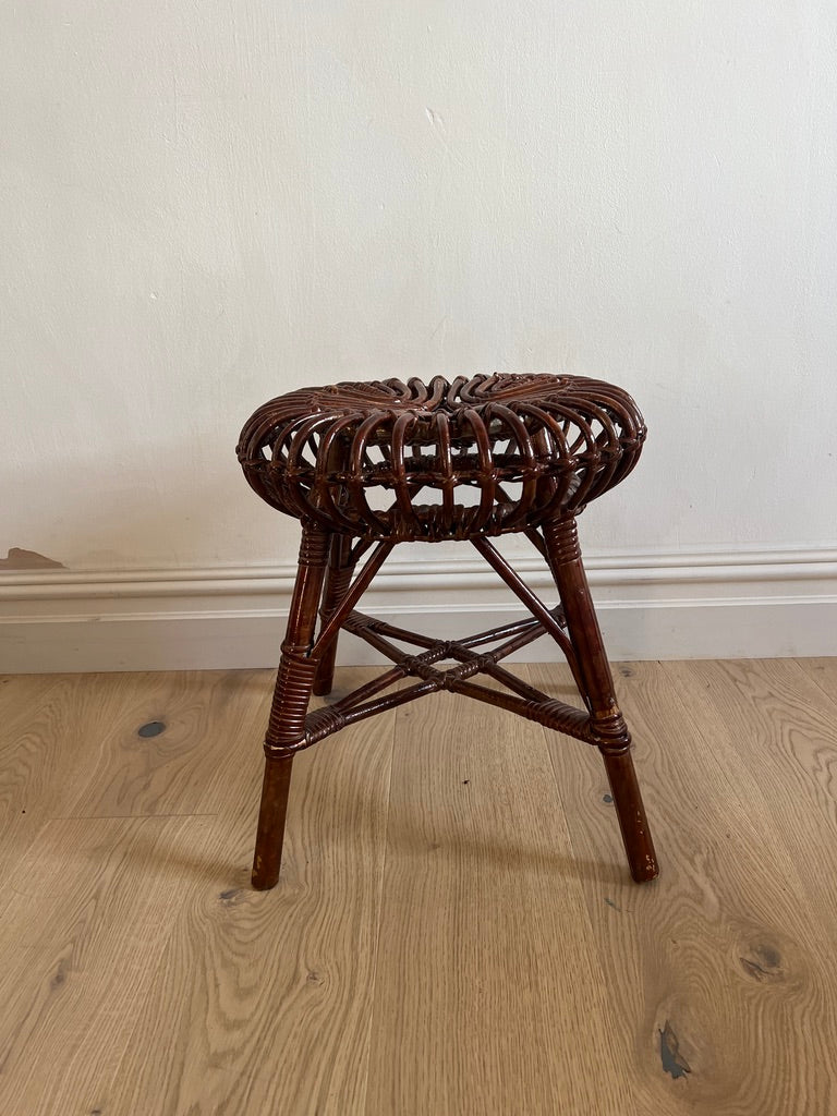 ALBINI STYLE RATTAN DARK STOOL