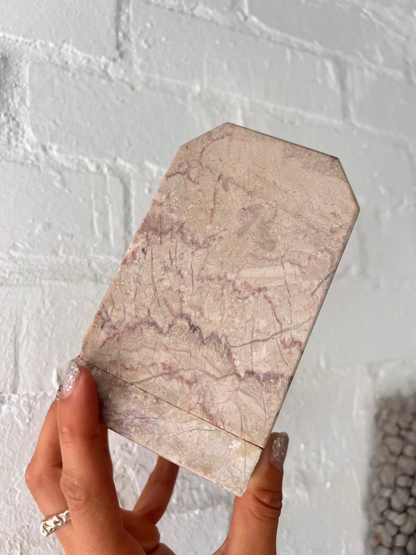 PAIR OF GREY MARBLE BOOK ENDS