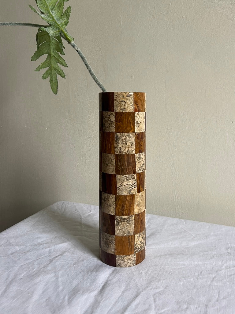CYLINDER CHECKED VASE