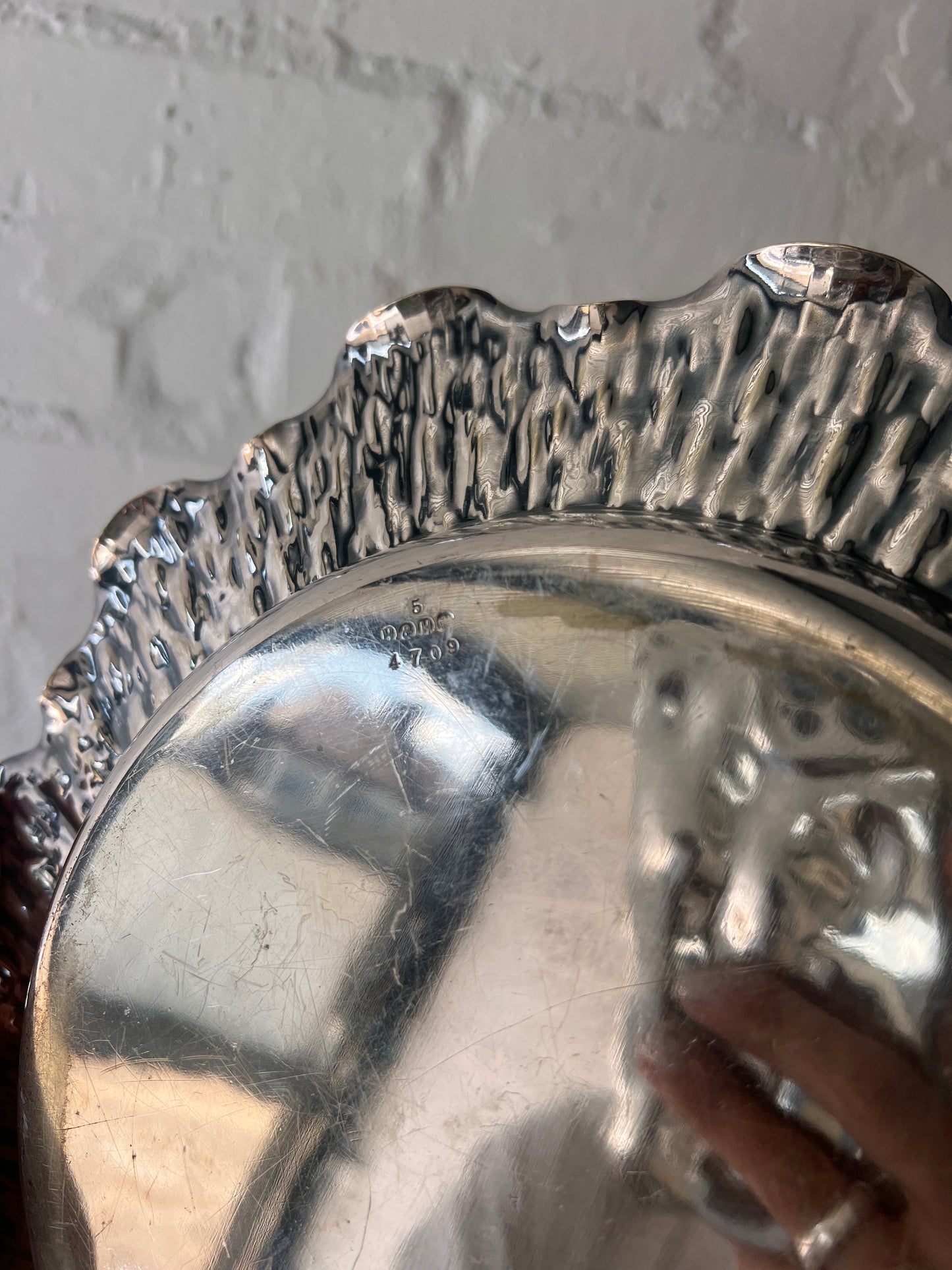 FLOWER SILVER STAMPED PLATE