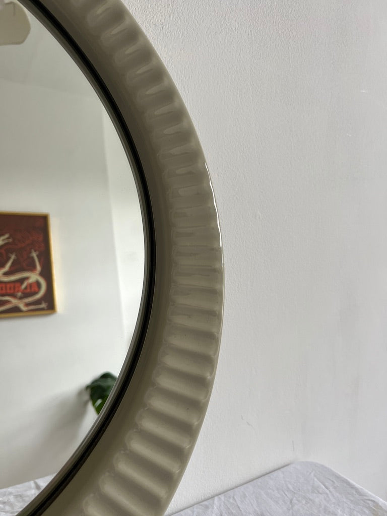 80s large ceramic sunburst mirror