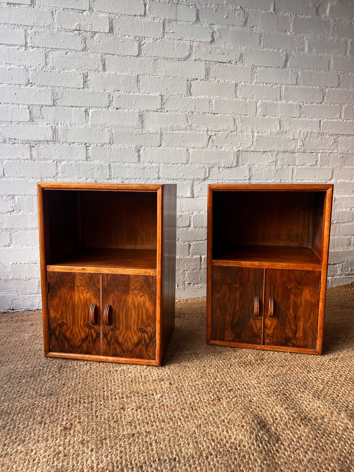 PAIR OF HERBERT E GIBBS WALNUT BEDSIDE TABLES