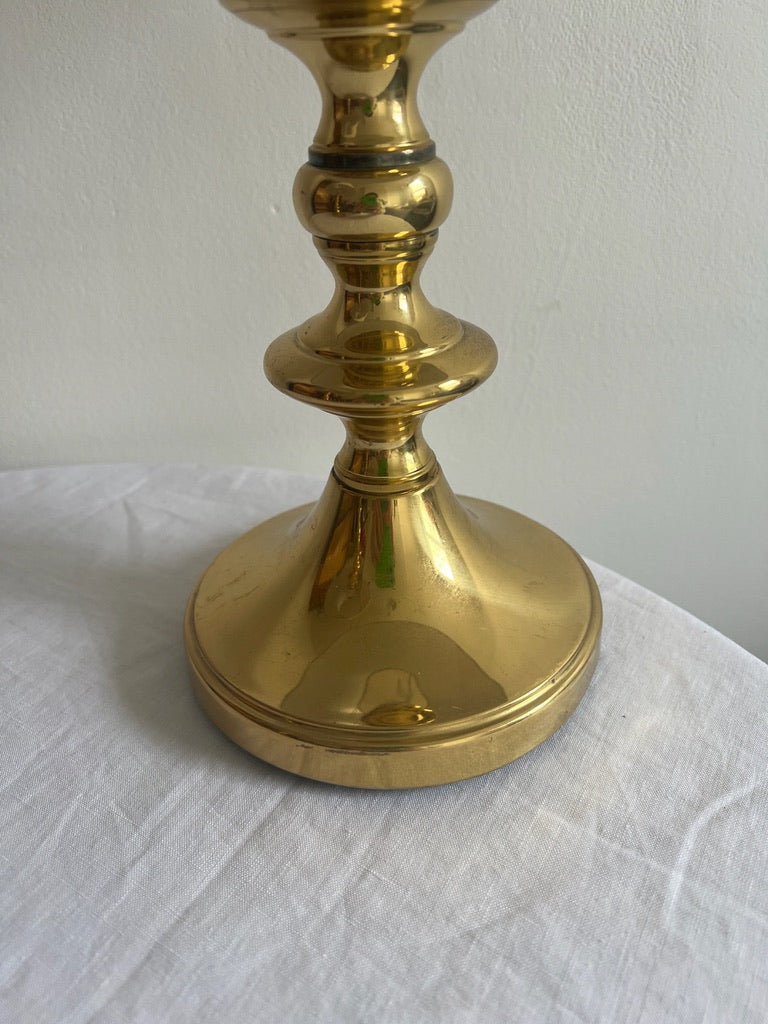 Pair of Mid Century Swedish brass matching table lamps