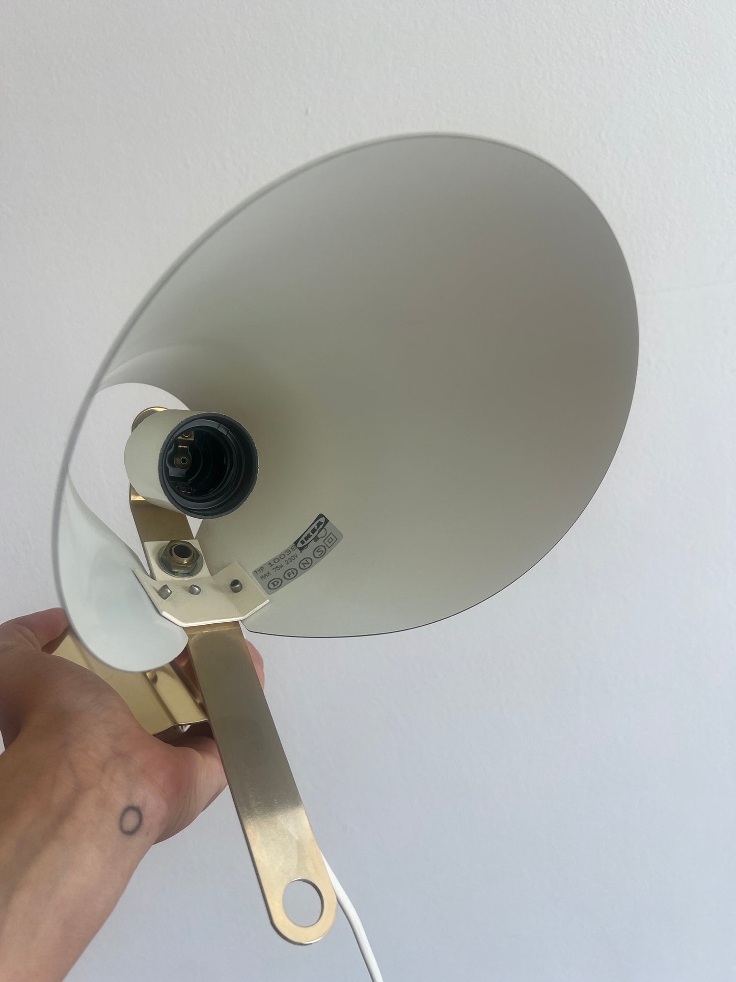 PAIR OF VINTAGE IKEA BRASS CONE WALL LIGHTS