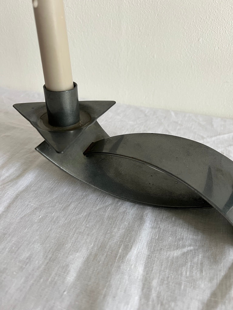 CHROME TRIANGLE CANDLE HOLDER