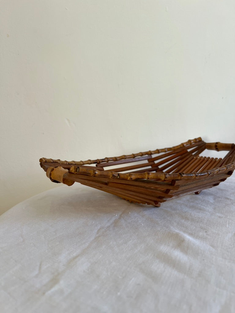 VINTAGE BAMBOO WEAVE BASKET